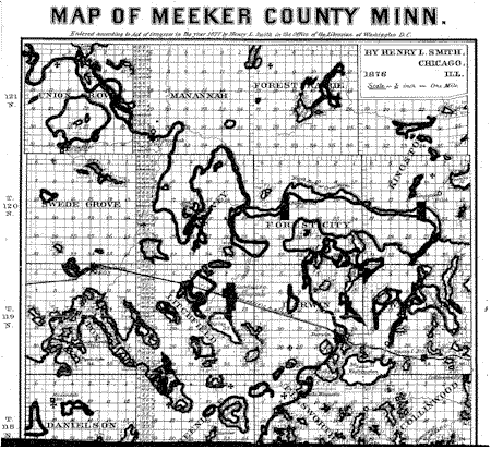 Meeker County Map Minnesota Genealogy